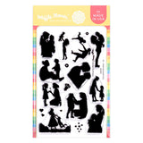 WAFFLE FLOWER X GALINA FILIPPENKO Postage Collage Mom Silhouettes Stamp Set