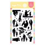 WAFFLE FLOWER X GALINA FILIPPENKO Postage Collage Dad Silhouettes Stamp Set