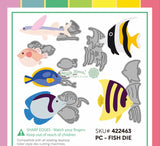 Waffle Flower Postage Collage Fish Die