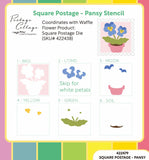 Waffle Flower Square Postage - Pansy Stencil