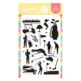 Waffle Flower x Galina Filippenko Postage Collage Golf Silhouettes Stamp Set