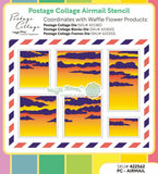 Waffle Flower Stencil, Postage Collage Airmail