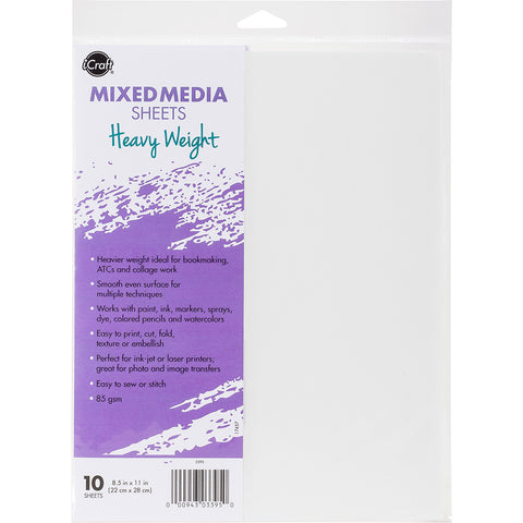 iCraft Mixed Media Sheets 8.5"X11" 10/Pkg-Heavyweight