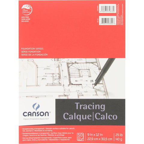 Canson Artist Series Tracing Paper Pad 9"X12" 50 Sheets