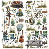 49 and Market Campfire Memories Laser Cut Fishing Elements