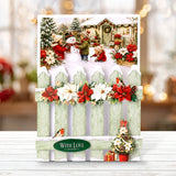 Katy Sue Poinsettia Garden Picket Fence, Card Making Kit