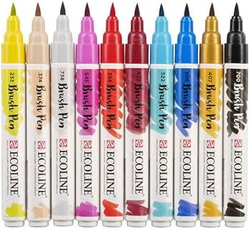 Ecoline Brush Marker Sets - 10-Pen Fashion Colors Set