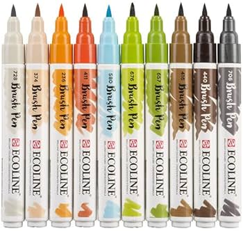 Ecoline Brush Marker Sets - 10-Pen Architect Colors Set