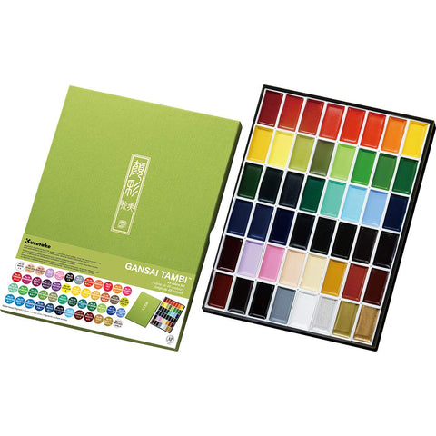 Kuretake- Gansai Tambi Watercolor Sets, 48-Color