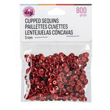 CousinDIY Cupped Sequins Red, 5mm 800/Pkg