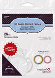 Scrapbook Adhesives 3D Foam Circle Frames 26/Pkg Permanent, White, .08"