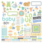 PhotoPlay Hush Little Baby Stickers 12"X12" - Baby Boy Elements