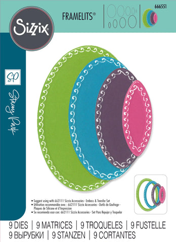 Sizzix -  Framelits Die Set 9PK Fanciful Framelits Clare Classic Ovals by Stacey