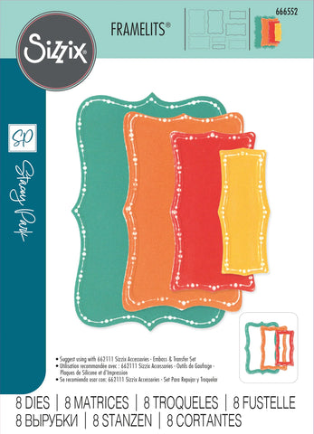 Sizzix -  Framelits Die Set 8PK Fanciful Framelits Doris Dotted Top Note by Stacey
