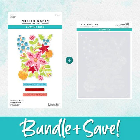 Spellbinders Christmas Florals Die and Stencil Bundle from the Classic Christmas Collection
