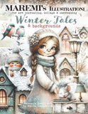 MAREMI'S Illustrationi for art journaling, collage & cardmaking WINTER TALES & backgrounds