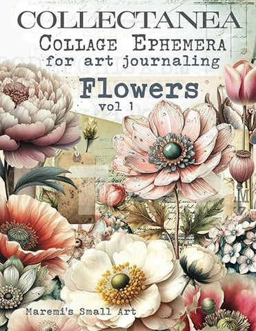 Maremi's Small Art Collage Pages for Art Journaling - Flowers vol 1