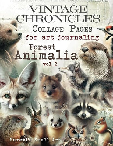 Maremi's Small Art - Vintage Chronicles Collage Pages for Art Journaling - Animalia vol 2