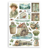 Stamperia A5 Washi Pad 8/Pkg Herbarium Silvae