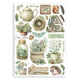 Stamperia A5 Washi Pad 8/Pkg Herbarium Silvae