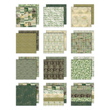 Tim Holtz Idea-ology Double-Sided Cardstock 8"X8" 12/Pkg Palette Collection: Green
