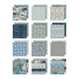 Tim Holtz Idea-ology Double-Sided Cardstock 12"X12" 12/Pkg - Blue