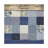 Tim Holtz -Idea-ology Double-Sided Cardstock 8"X8" 12/Pkg- Indigo