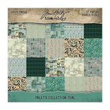 Tim Holtz Idea-ology Double-Sided Cardstock 12"X12" 12/Pkg- TEAL