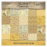 Tim Holtz Idea-ology Double- Sided Cardstock 12"X12" 12/Pkg Palette Collection: Yellow