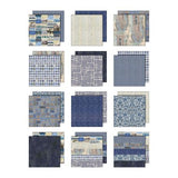Tim Holtz Idea-ology Double-Sided Cardstock 12"X12" 12/Pkg - Indigo