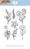 Elizabeth Craft Stamp And Die Set - Flower Scribbles
