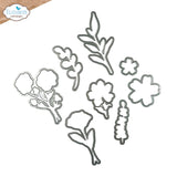 Elizabeth Craft Stamp And Die Set - Flower Scribbles