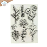 Elizabeth Craft Stamp And Die Set - Flower Scribbles