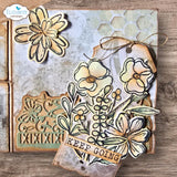 Elizabeth Craft Stamp And Die Set - Flower Scribbles