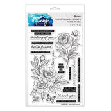 Simon Hurley create. Clear Stamps 6"X9" Sketched Peonies