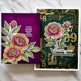 Simon Hurley create. Clear Stamps 6"X9" Sketched Peonies