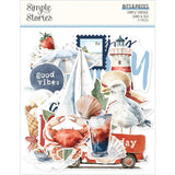 Simple Stories Bits & Pieces Die Cuts- Vintage Sand & Sea