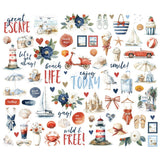 Simple Stories Bits & Pieces Die Cuts- Vintage Sand & Sea