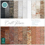 Craft Consortium Double-Sided Paper Pad 12"X12" 30/Pkg Brick Textures 2