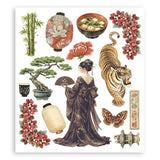 Stamperia Oriental Garden Rub-On Selection 8x9 - 6/Pkg