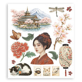 Stamperia Oriental Garden Rub-On Selection 8x9 - 6/Pkg