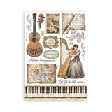 Stamperia A5 Washi Pad 8/Pkg Symphony