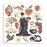 Stamperia Assortment Rub-On 6.1"x6.1" - 6/Pkg Oriental Garden