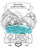 Le Chaos Créatif Coloriage Oh oui! Café cartes à colorier