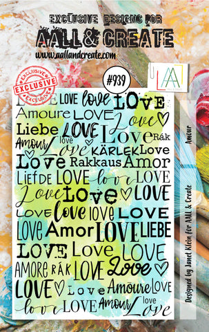 AALL & Create #939 - A7 STAMP SET - AMOUR
