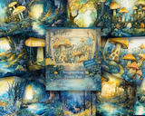 Scrapbook Resource Co – 7 x 6 Inches Paper Pad - The Enchanted Grove - Gilded Sapphire