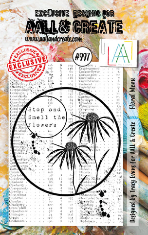 AALL & Create #997 - A7 STAMP SET - FLORAL MENU