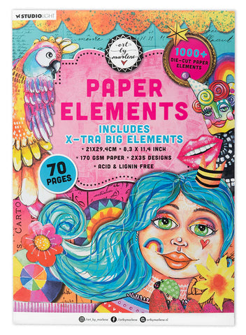 Art By Marlene Die-Cut Paper Pad Extra Big Elements  70 Sheets