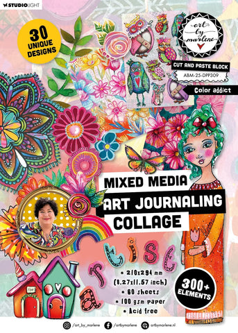 Art By Marlene Collage Paper Pad Cut And Paste Book - Color Addict Art by Marlene 60 Sheets