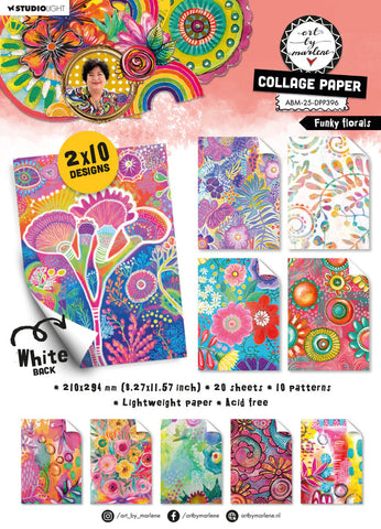 Studio Light Art by Marlene Collage Paper Funky florals 20 Sheets